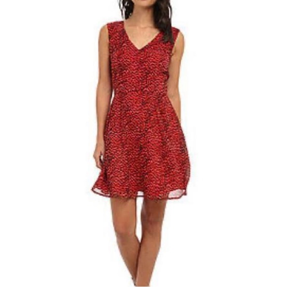 French Connection Dresses & Skirts - French Connection Dress Fit & Flare Red/Black Animal Print
